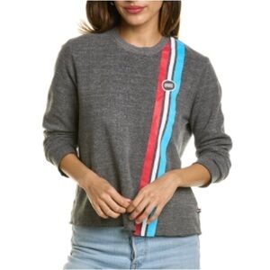 Sol Angeles Sol Stripe Crop Pullover in Grey | Medium